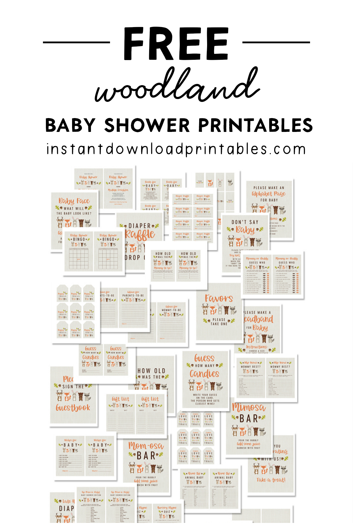 free printable baby animals woodland game
