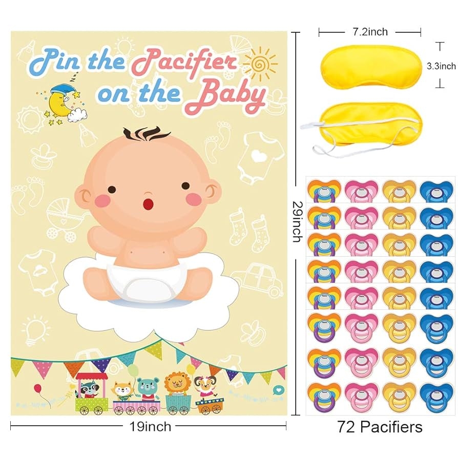 Hxezoc Pin The Pacifier On The Baby Game Large Amazon