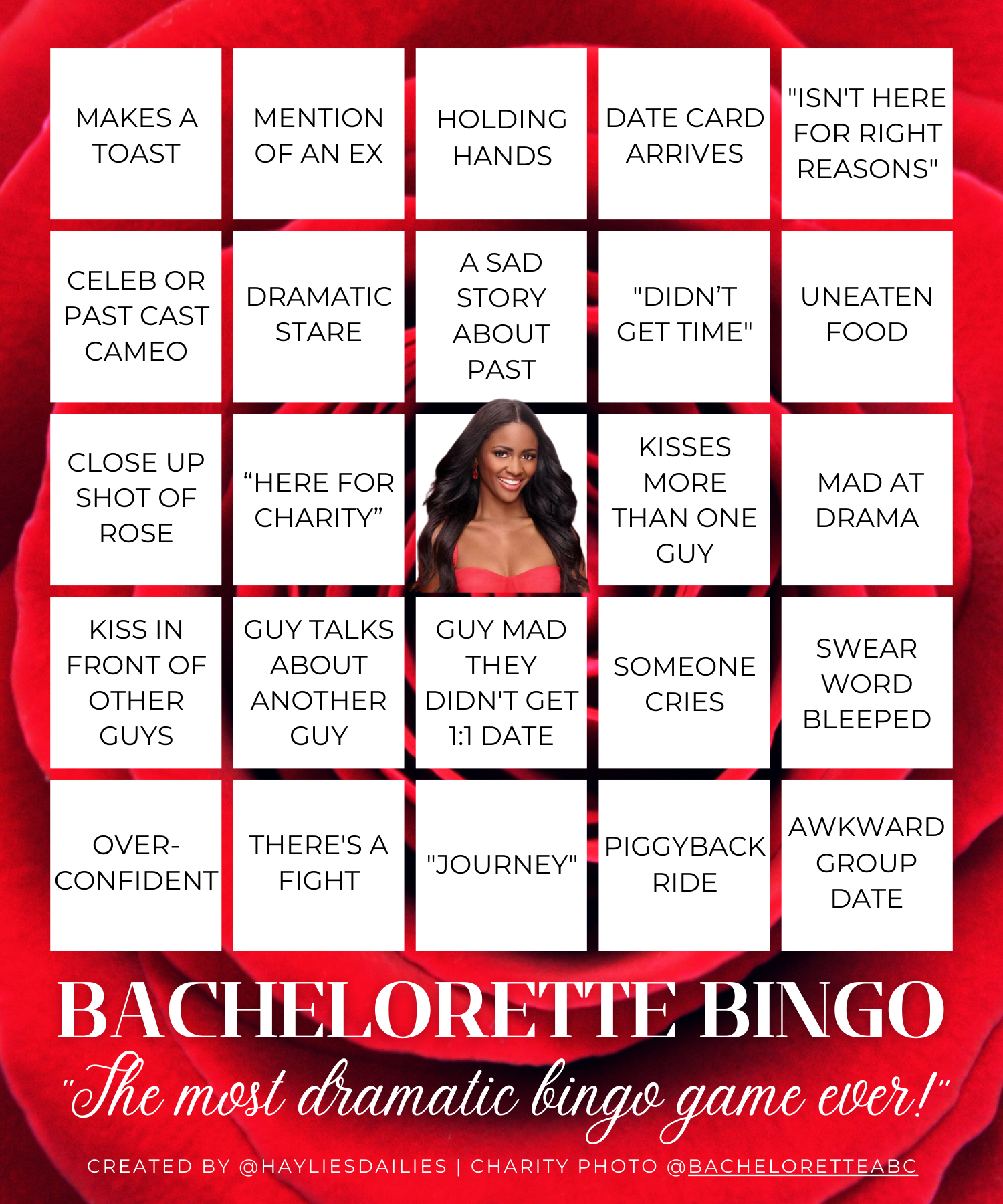 Instant Free Download The Bachelorette BINGO For Season 20 