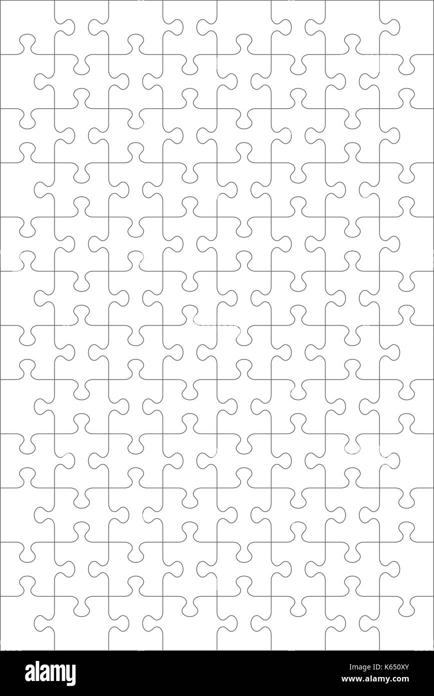 Jigsaw Puzzle Blank Template Of 96 Transparent Pieces And Visual Ratio 2 3 Classic Style Pieces Are Easy To Separate every Piece Is A Single Shape Stock Vector Image U0026 Art Alamy
