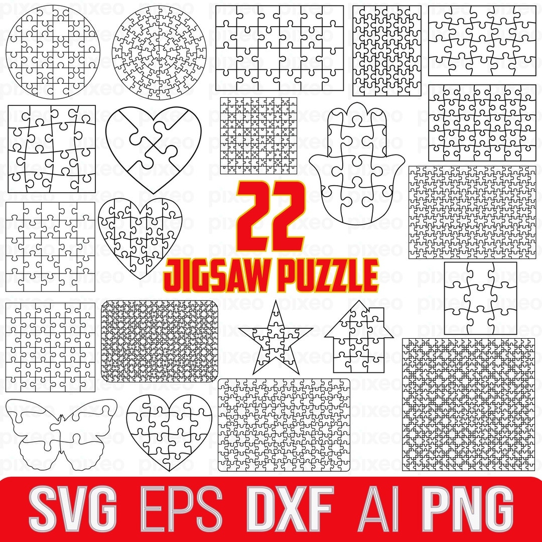 Jigsaw Puzzle Templates Svg Puzzle Svg Heart Jigsaw Puzzle Svg Puzzle Vector Puzzle Clipart Puzzles Laser Cut Jigsaw Puzzles Cricut Etsy