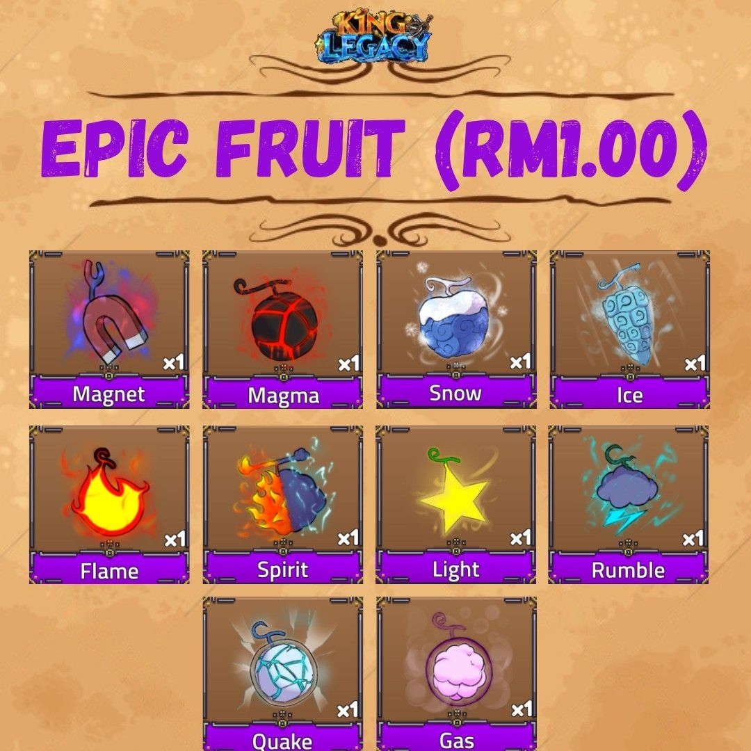 King Legacy Epic Fruit Video Gaming Video Games Others On Carousell