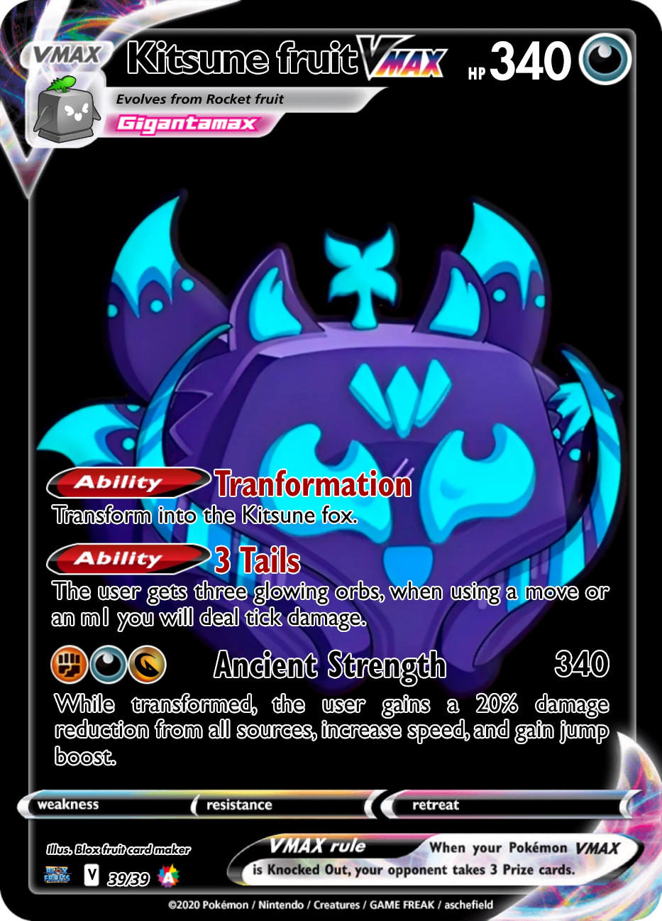 Kitsune Fruit Blox fruit card maker Pok cardmaker