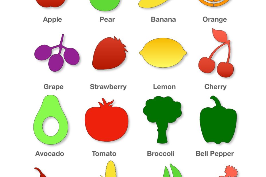 Learning About Fruits And Vegetables Free Printables For Kids