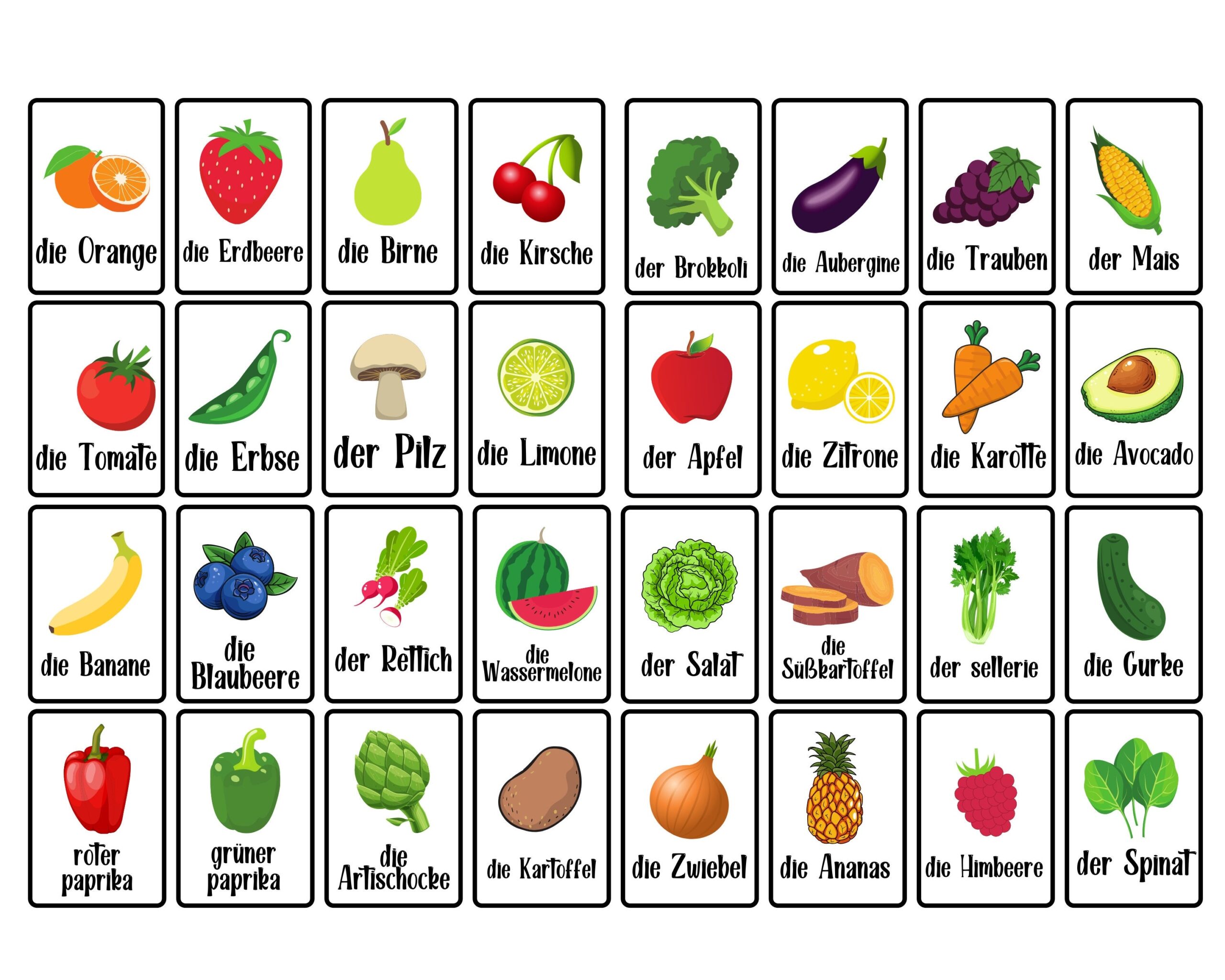fruits in german with pictures