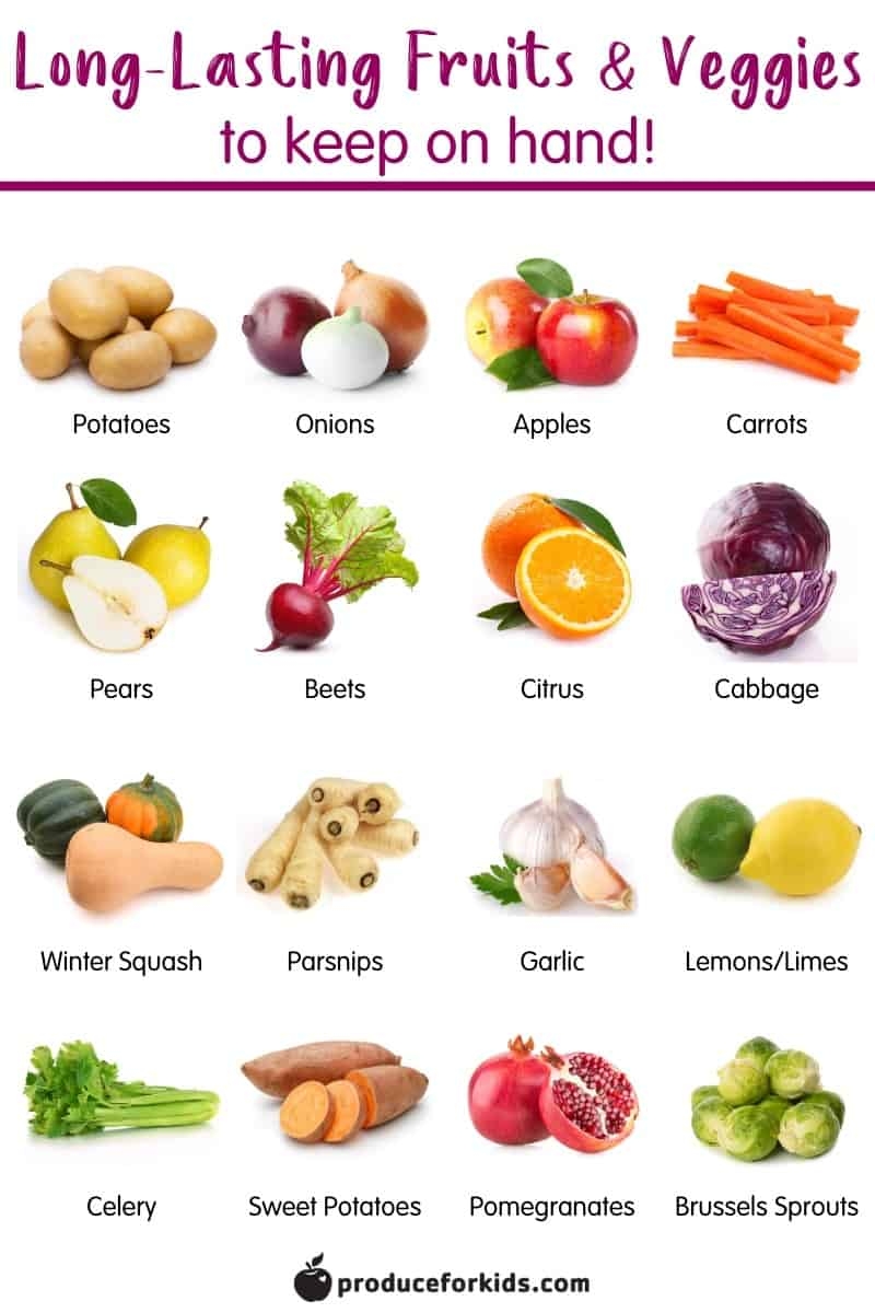 Long Lasting Fruits And Vegetables Healthy Family Project