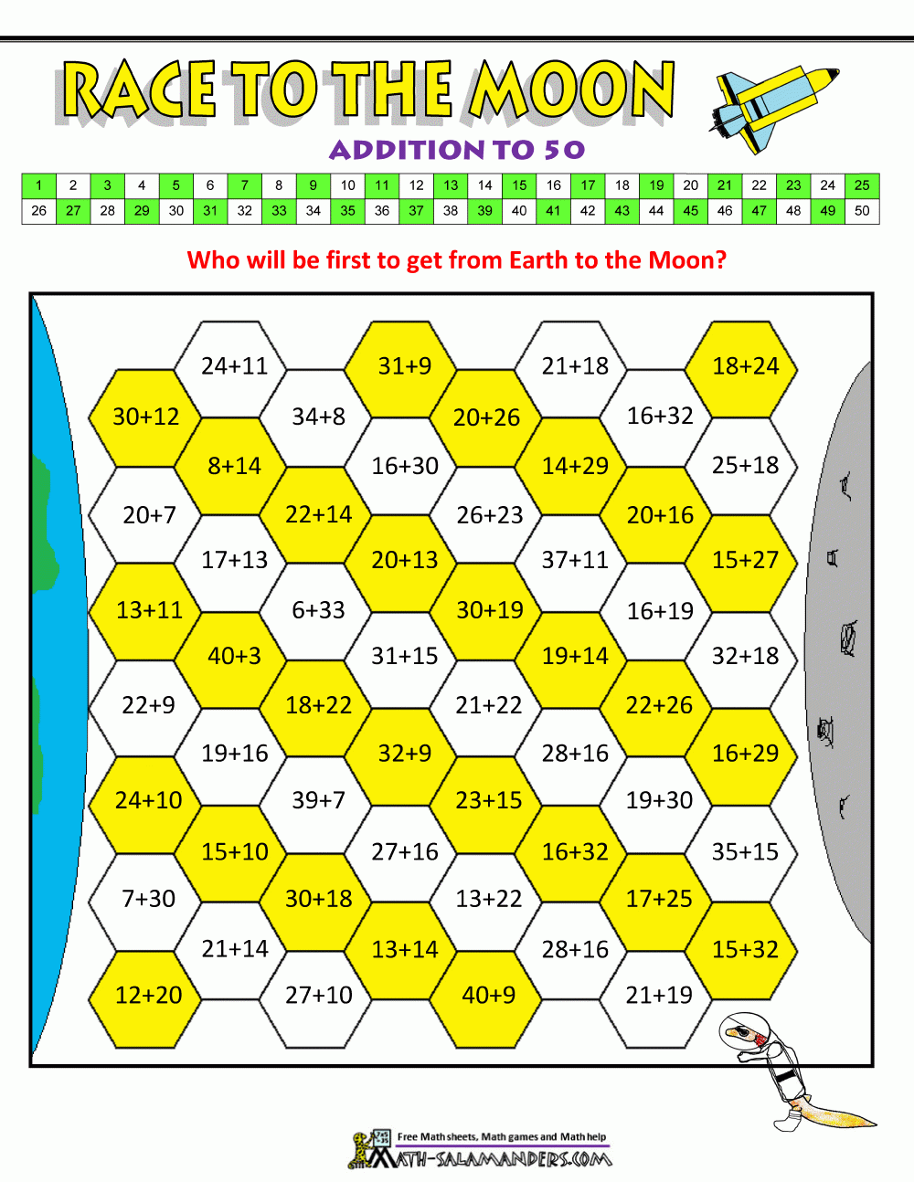 free printable addition game