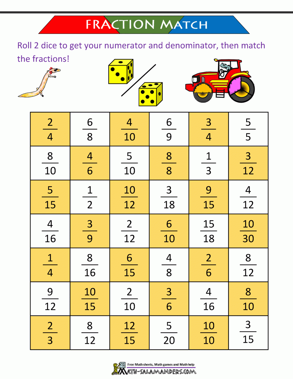 Math Fraction Games