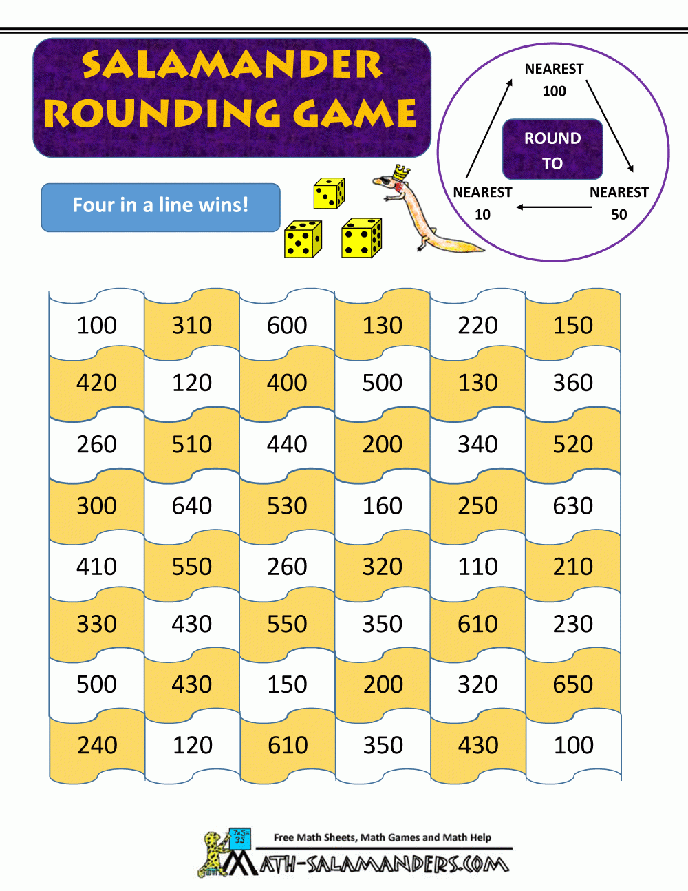 free printable 4th grade math games