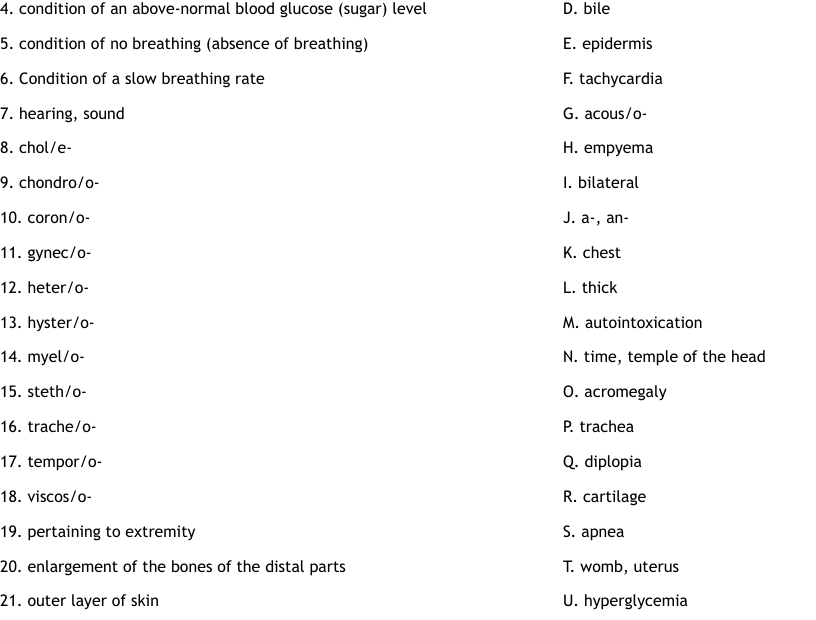 Medical Terminology Worksheet WordMint