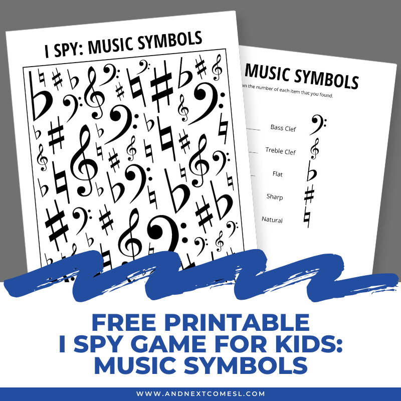 Music Symbols Themed I Spy Game Free Printable For Kids And Next Comes L Hyperlexia Resources