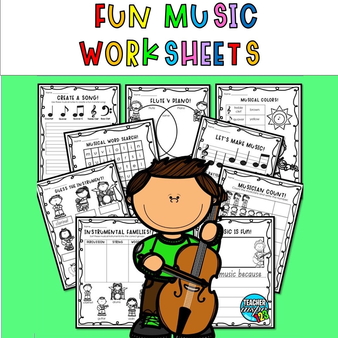 Music Worksheets For 1st Grade U0026 2nd Grade Etsy