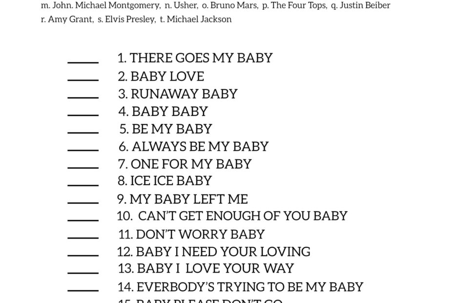 Name That Tune Baby Shower Game Paper Trail Design