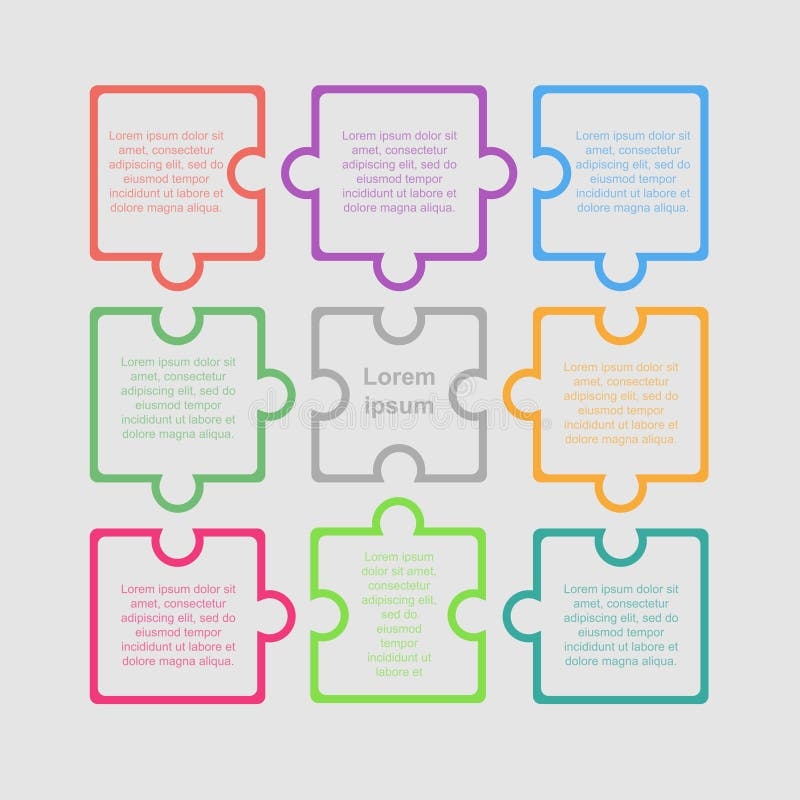 Nine Piece Puzzle Stock Illustrations 319 Nine Piece Puzzle 
