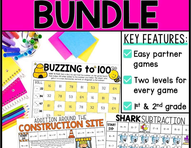 No Prep Math Games Growing Bundle 1st Grade U0026 2nd Grade Math Centers Simply Creative Teaching
