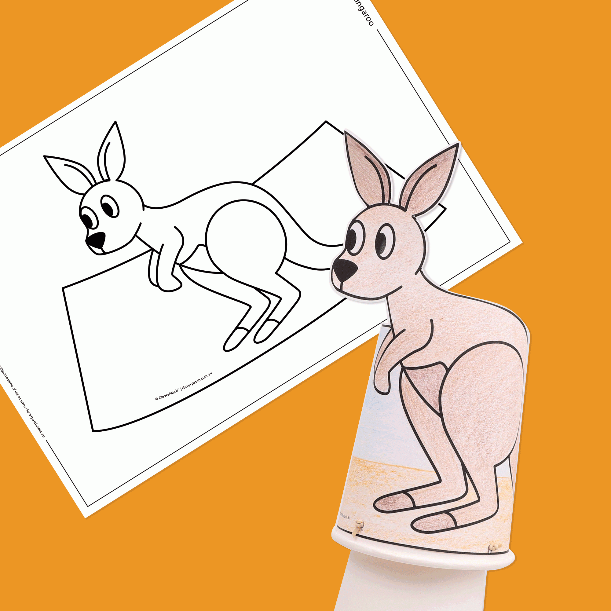 Paper Cup Jumping Kangaroo CleverPatch CleverPatch Art U0026 Craft Supplies