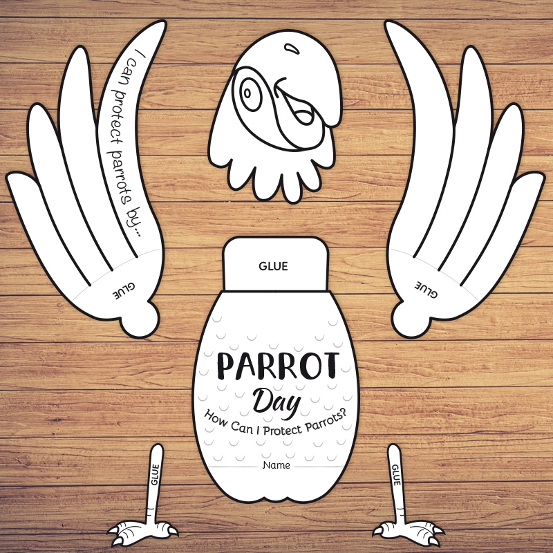 Parrot Day Bulletin Board Craft Printable Writing Prompt And Parrot Protection Made By Teachers