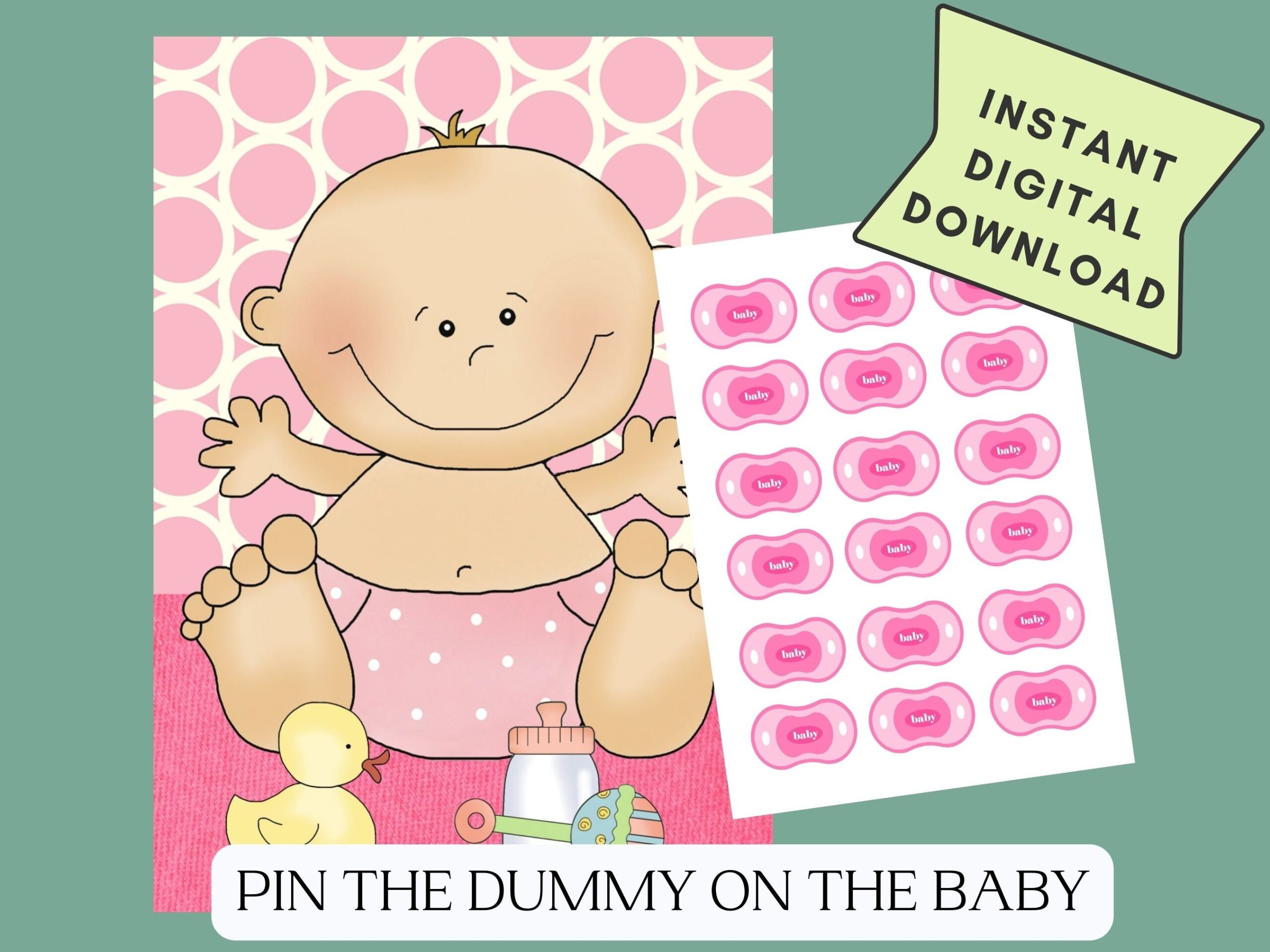 free pin the pacifier on baby printable game
