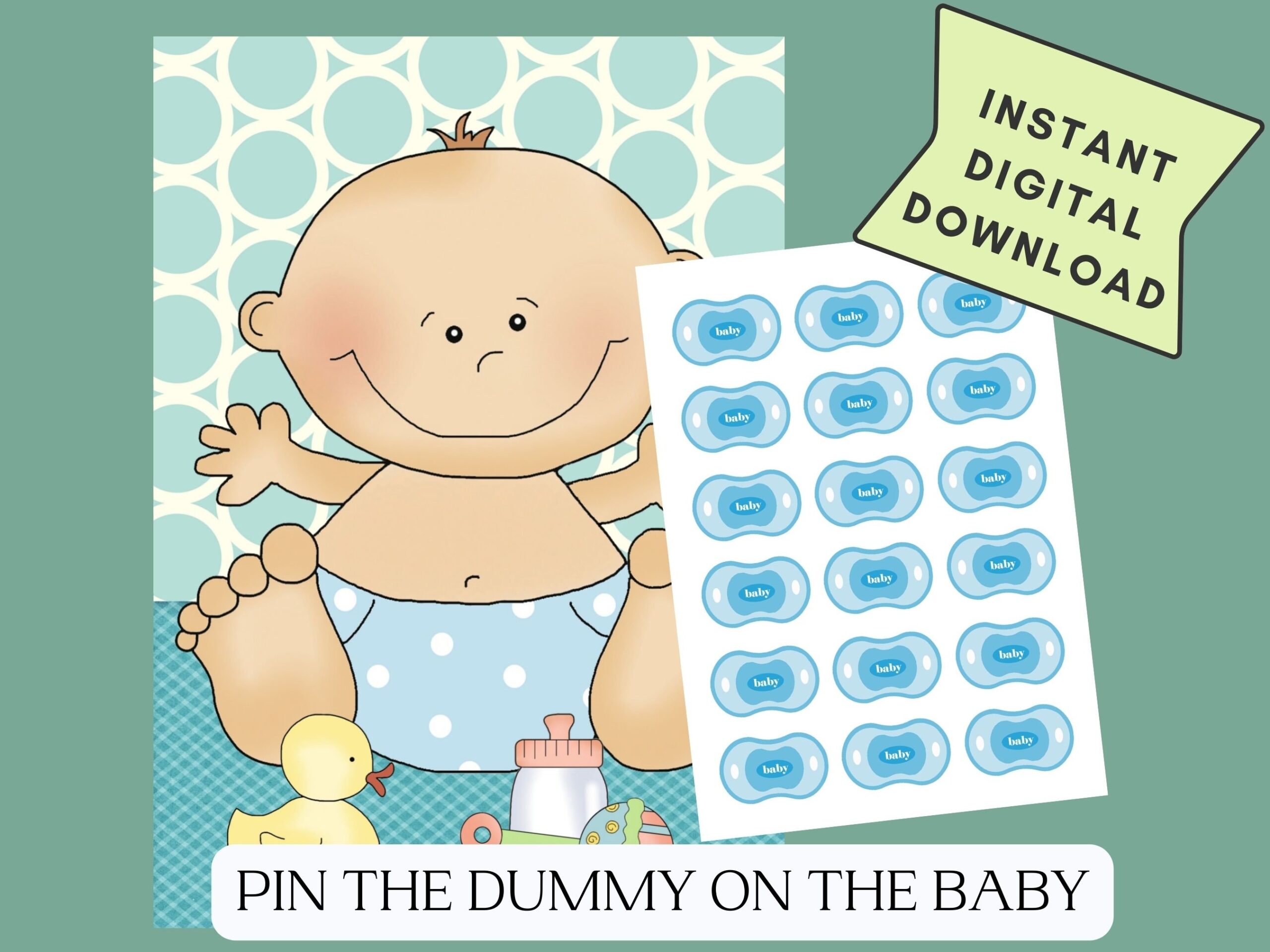 Pin The Dummy On The Baby Pin The Pacifier On The Baby Printable 