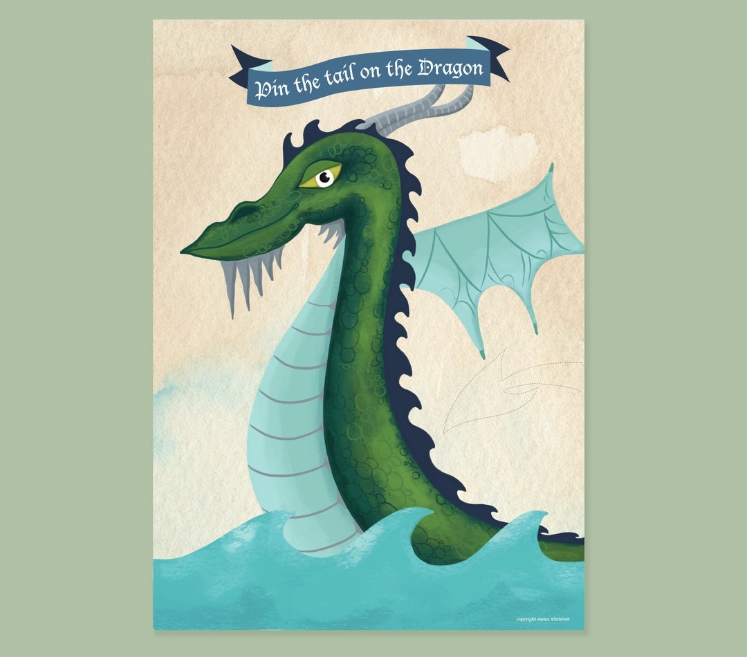 Pin The Tail On The Dragon Printable LARGE FORMAT 17 X 24 