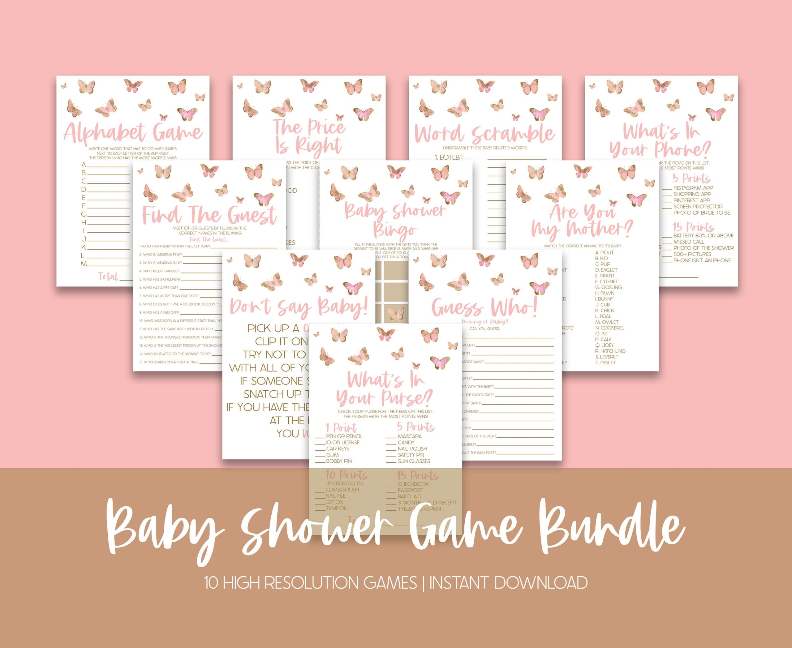 free printable baby shower games butterfly theme