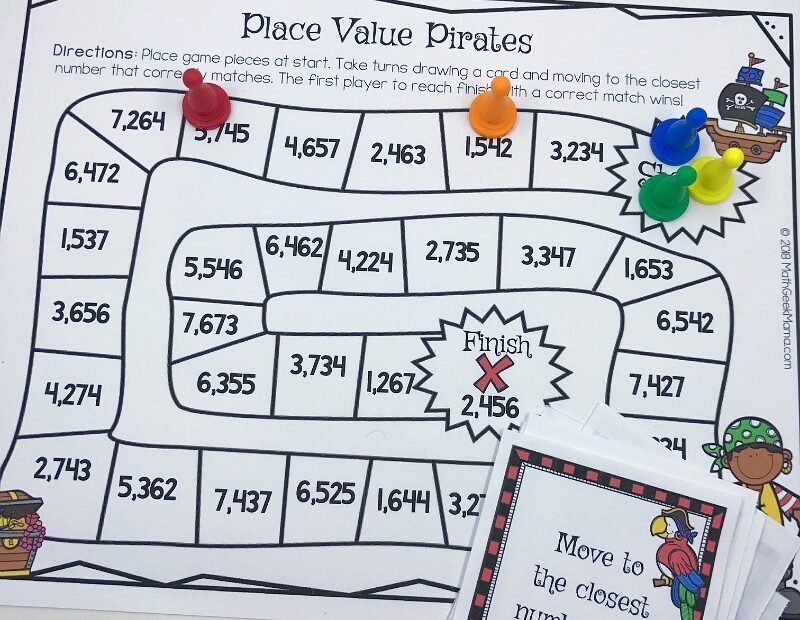 Place Value Pirates FREE Printable Math Game