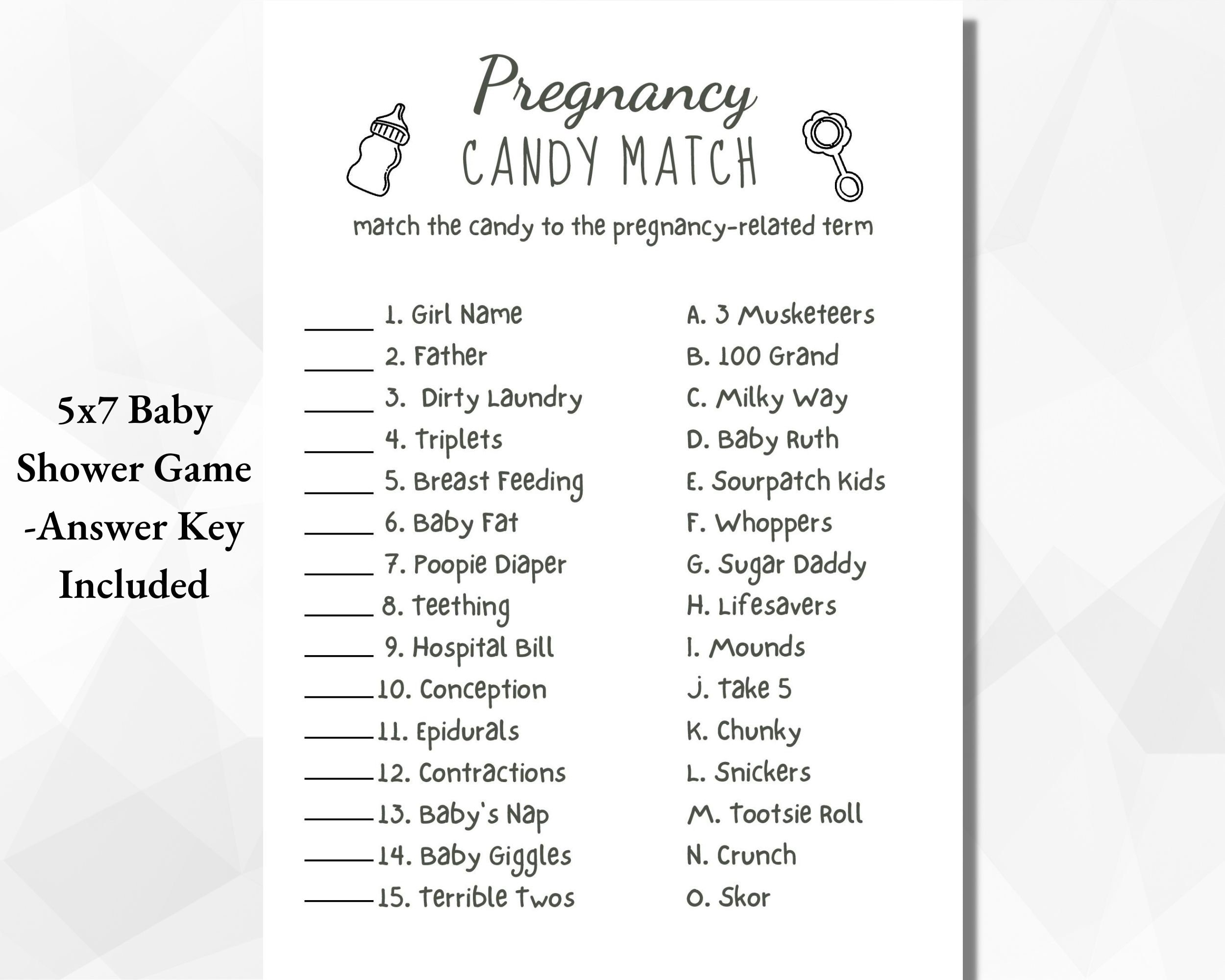 Pregnancy Candy Match Game Pregnancy Candy Match Game Answers 