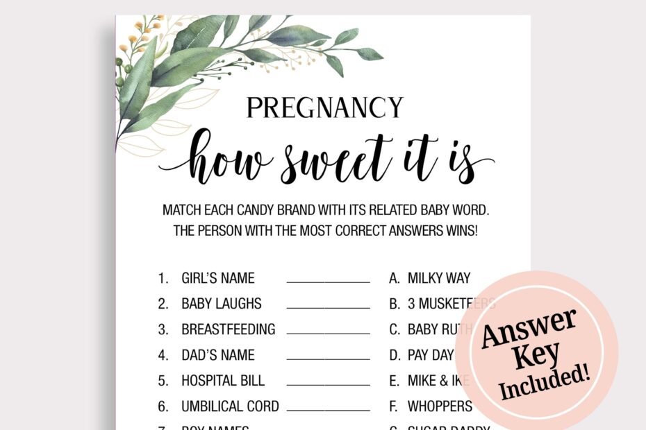 Pregnancy How Sweet It Is Baby Shower Game Pregnancy Candy Match Game Pregnancy Candy Bar Game Funny Baby Shower Games Candy Games C16 Etsy