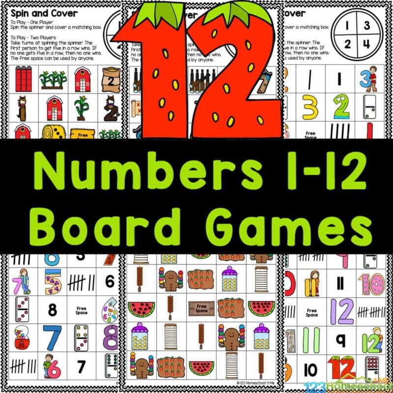 Preschool Number Games Numbers 1 To 12 Board Games