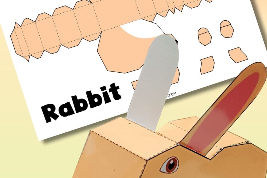 Printable 3D Bunny Craft Template