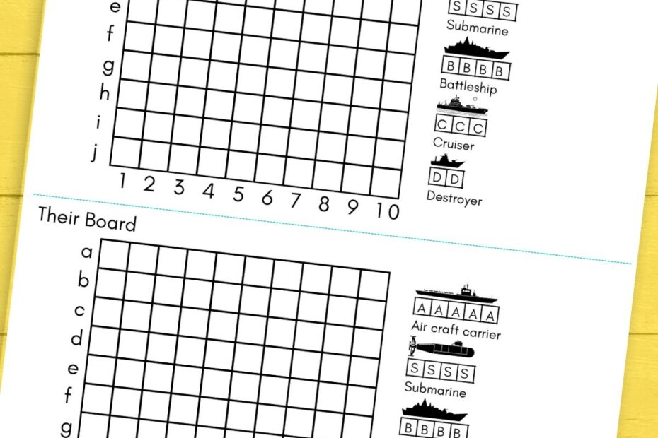 Printable Battleship Game Free Printable Game Boards
