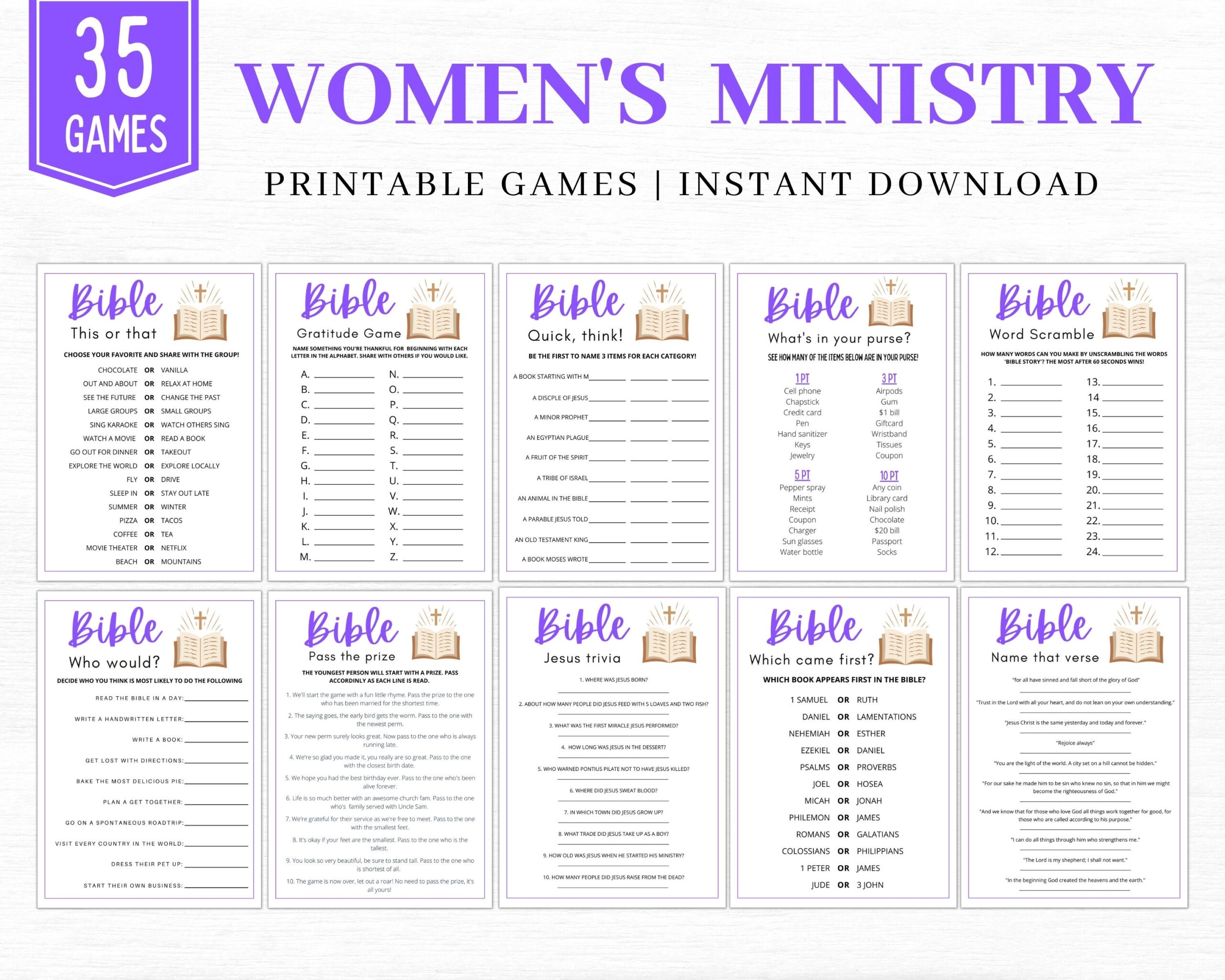 Printable Bible Fill In The Blanks Bible Games Fun Christian Youth Group Game Sunday School Church Study Activity Digital Download Worksheets Library