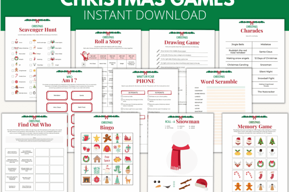Printable Christmas Party Games Downloadable PDF Add A Little Adventure