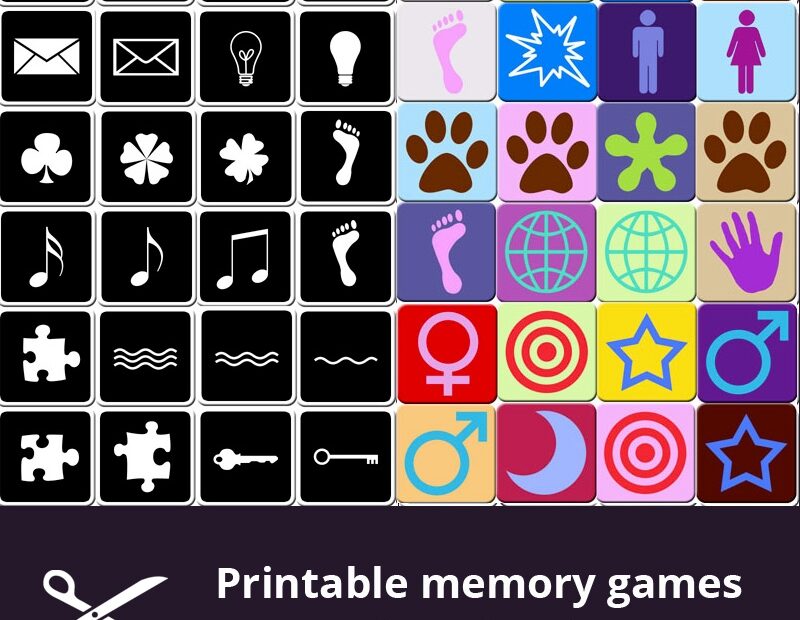 Printable Matching Games For Adults Cut Out The Cards Memozor