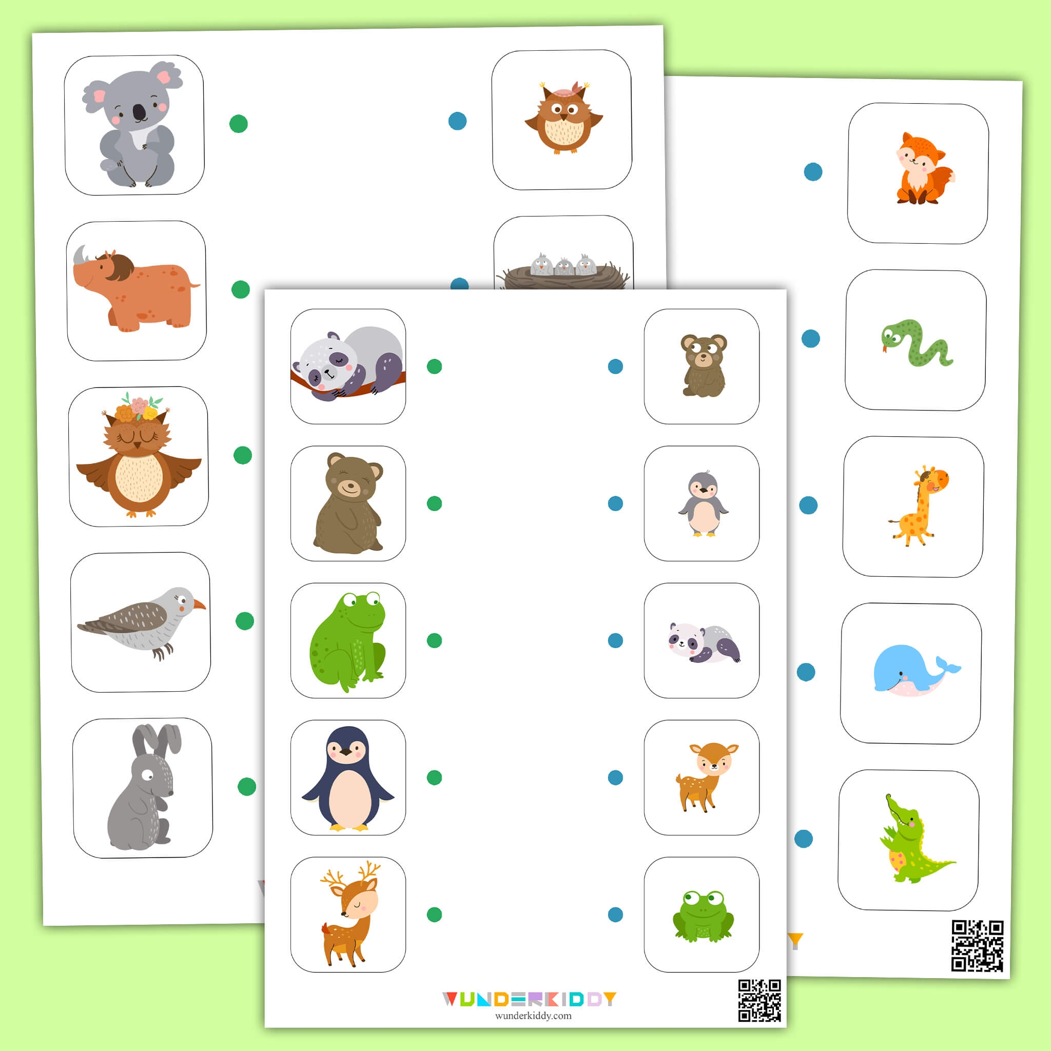free printable baby animal match game