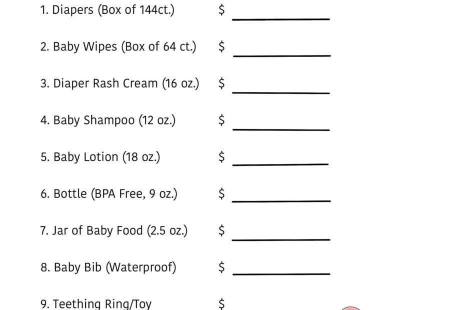 Printable Price Is Right Baby Shower Game Winnie The Pooh