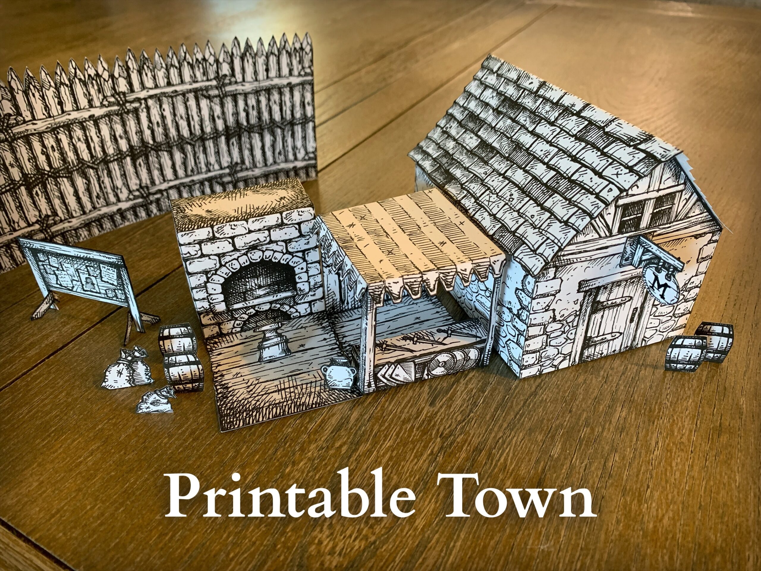 Printable Town Tiles For Tabletop Gaming Etsy