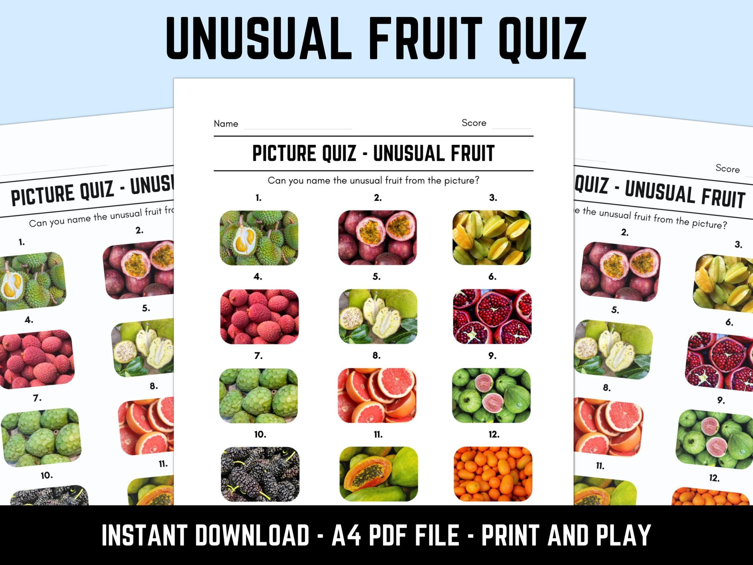 guess the fruit picture quiz