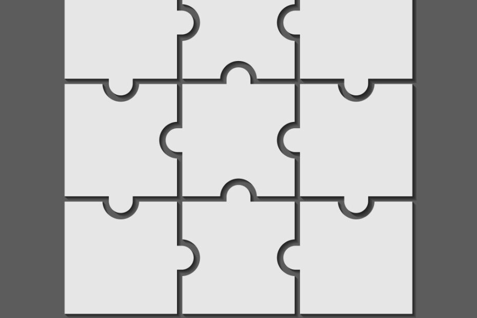 Puzzle Nine Piece Vector Images over 110
