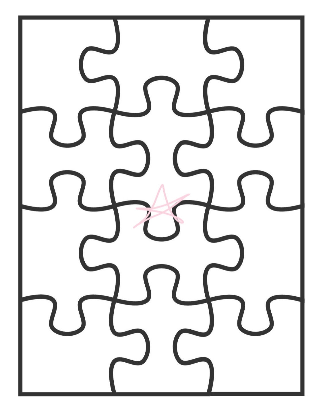 6 piece puzzle template printable