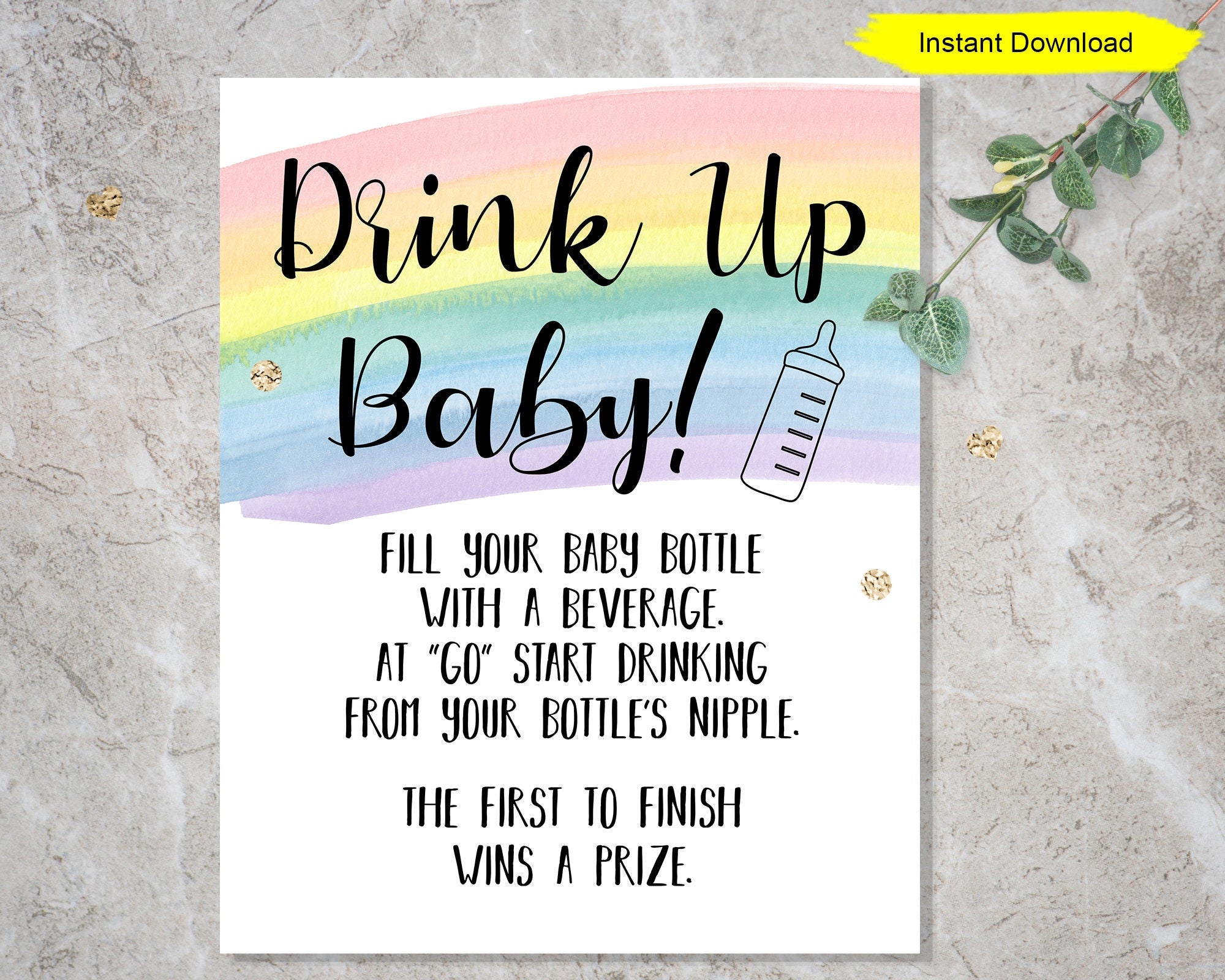 free printable baby bottle chug game