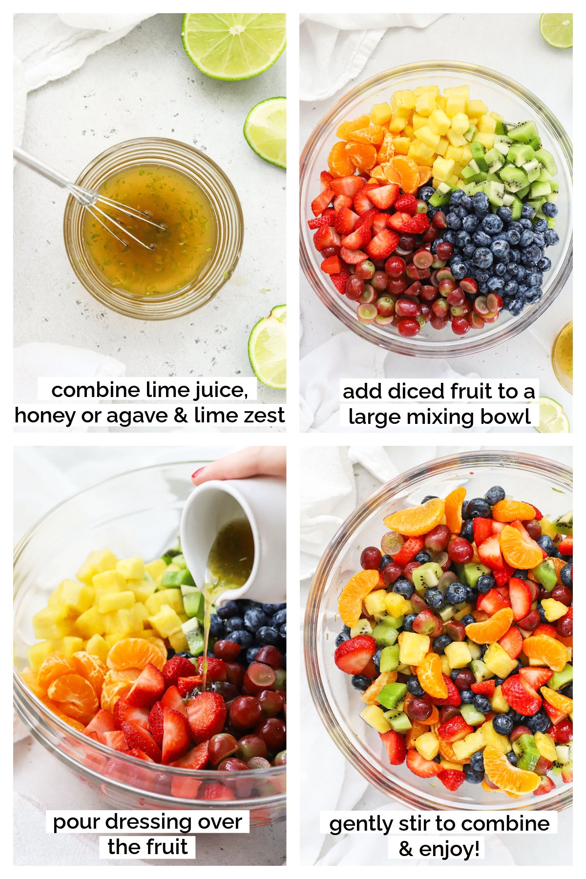 Rainbow Fruit Salad With Lime Dressing EASY Recipe 