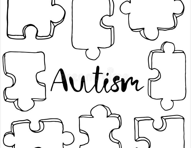 Set Of Hand Drawn Elements Of Jigsaw Puzzles Made Of Pieces For Autism Awareness Day Cooncept Simple Vector Stock Vector Illustration Of Lettering Business 174934251