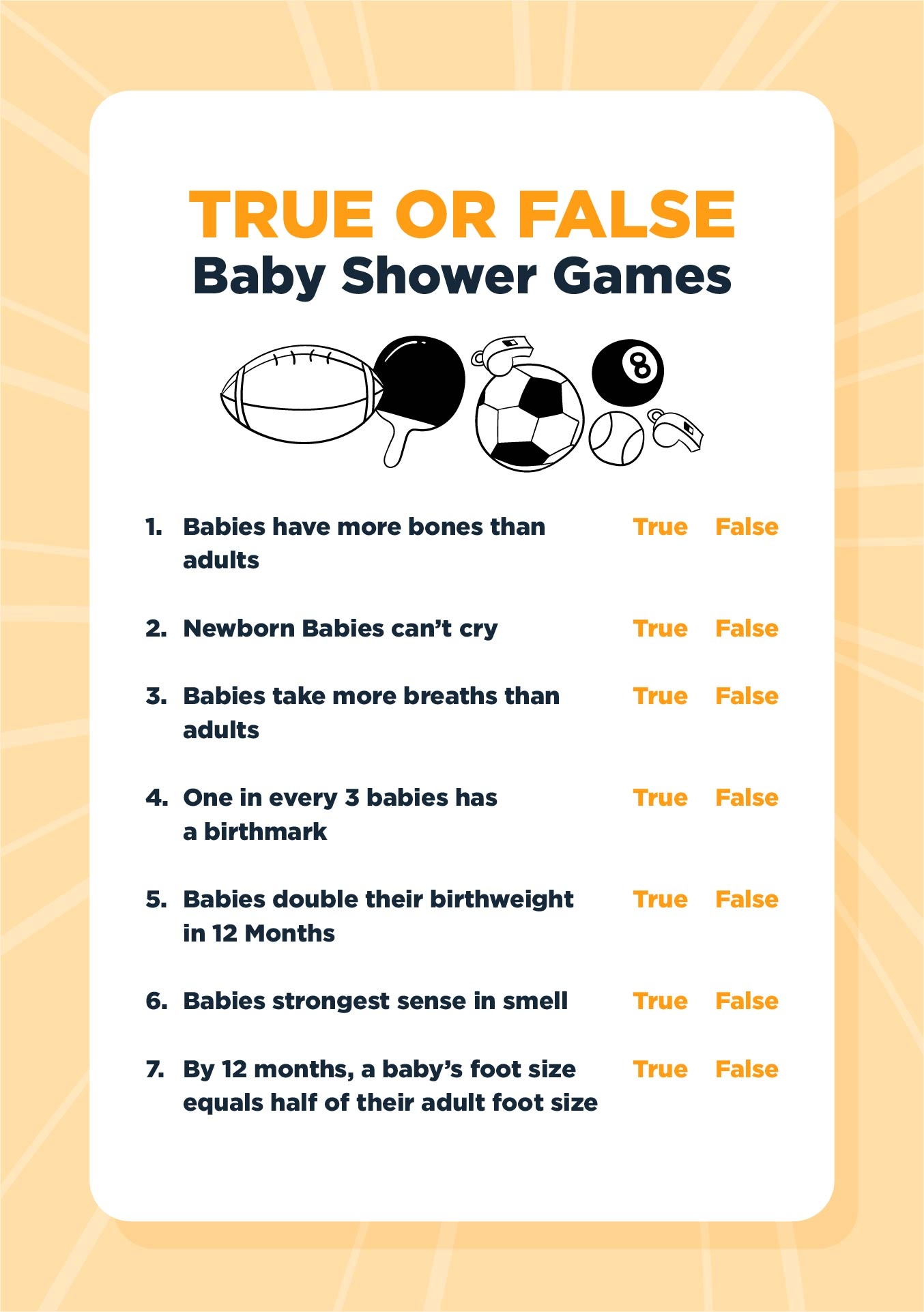Sports Baby Shower Games 10 Free PDF Printables Printablee