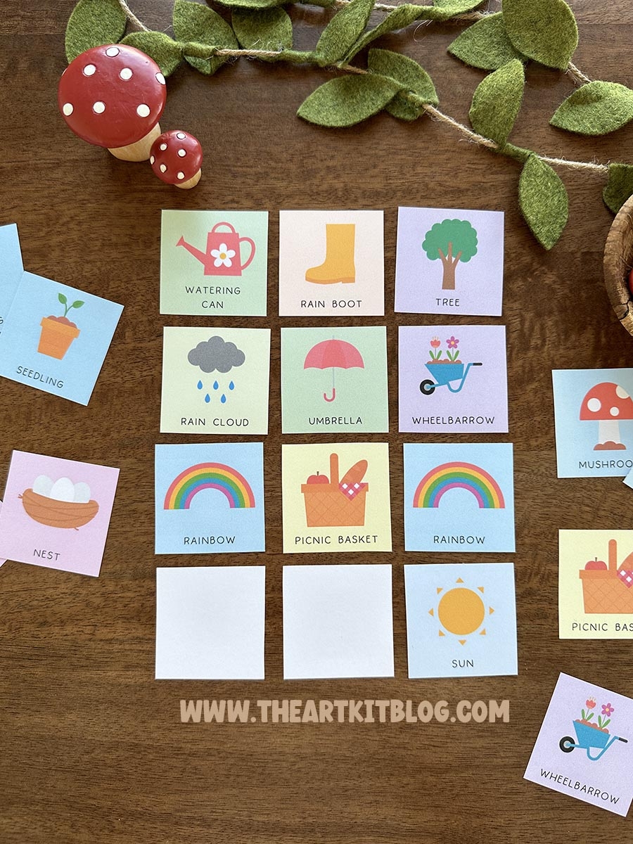 Spring Memory Match Game For Kids FREE PRINTABLE The Art Kit