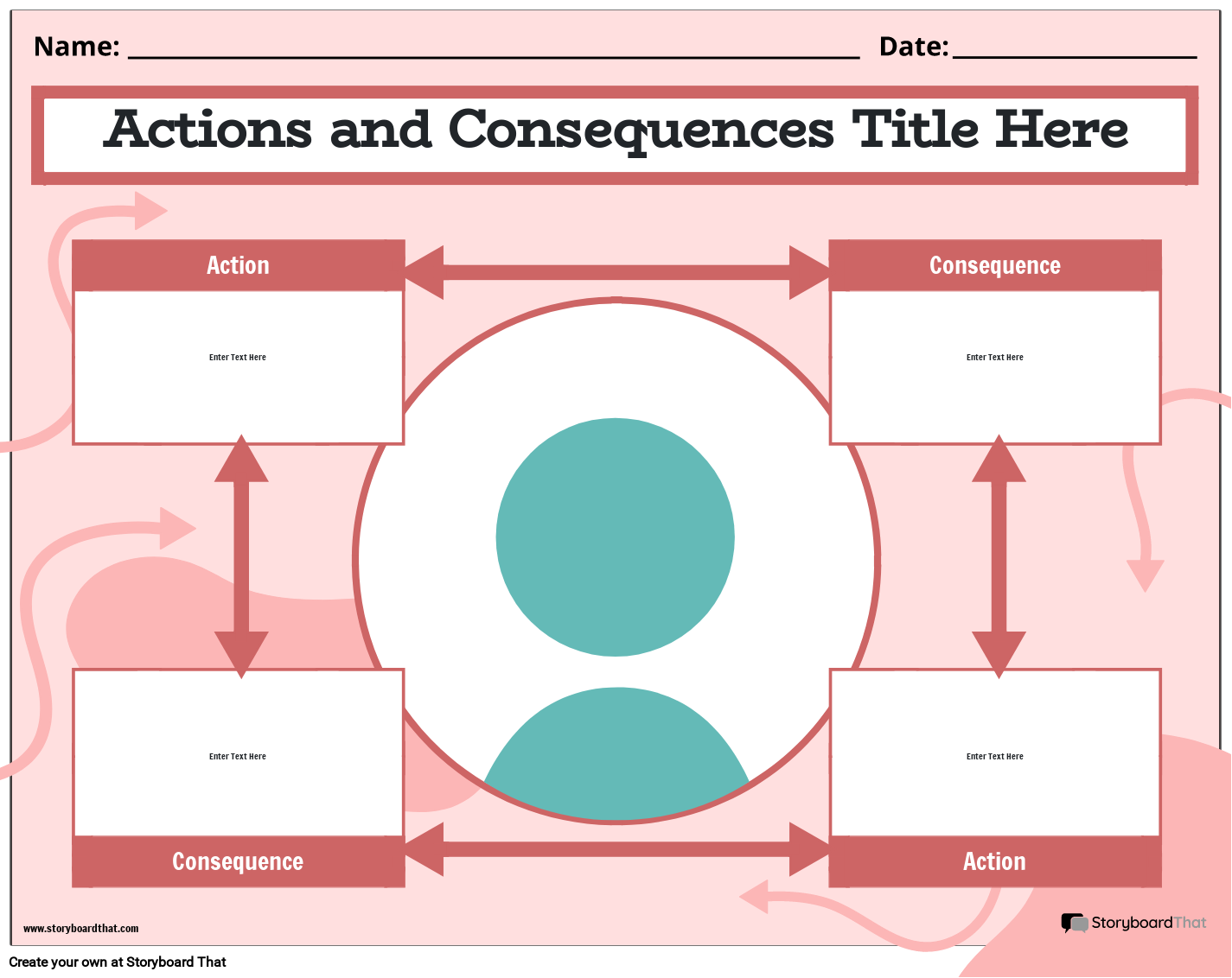 Storyboard That Free Actions U0026 Consequences Worksheets
