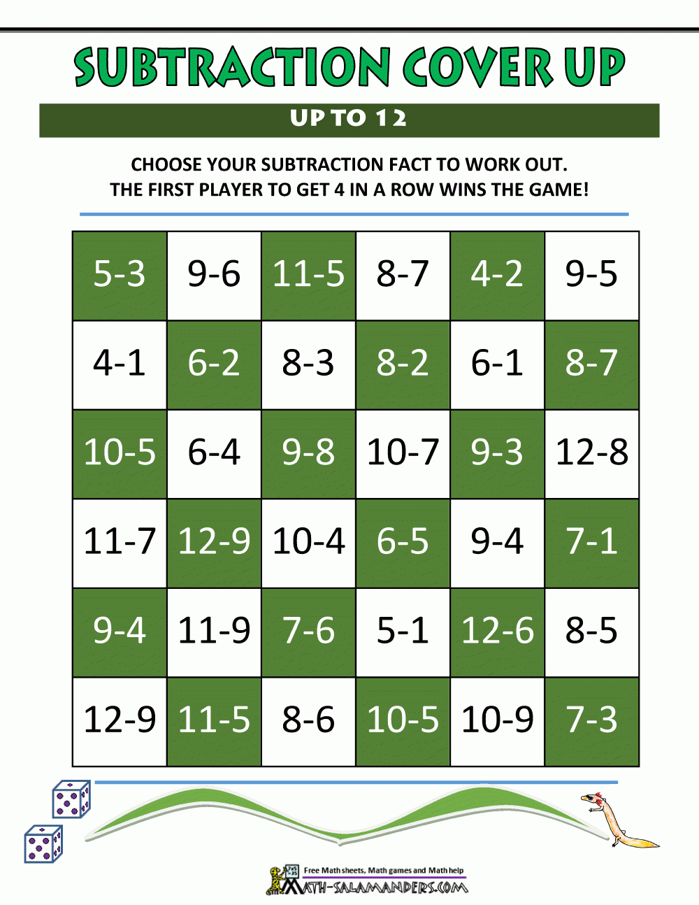 Subtraction Games For Kids