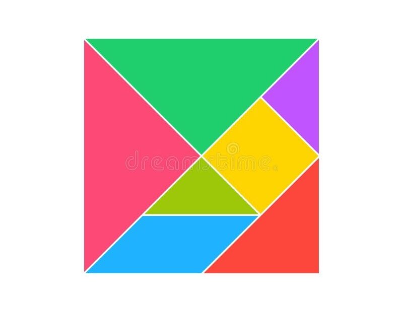 Tangram Puzzle Square Set Vector Triangle Geometric Tangram Template Illustration Chinese Traditional Stock Illustration Illustration Of Brain Card 138354701