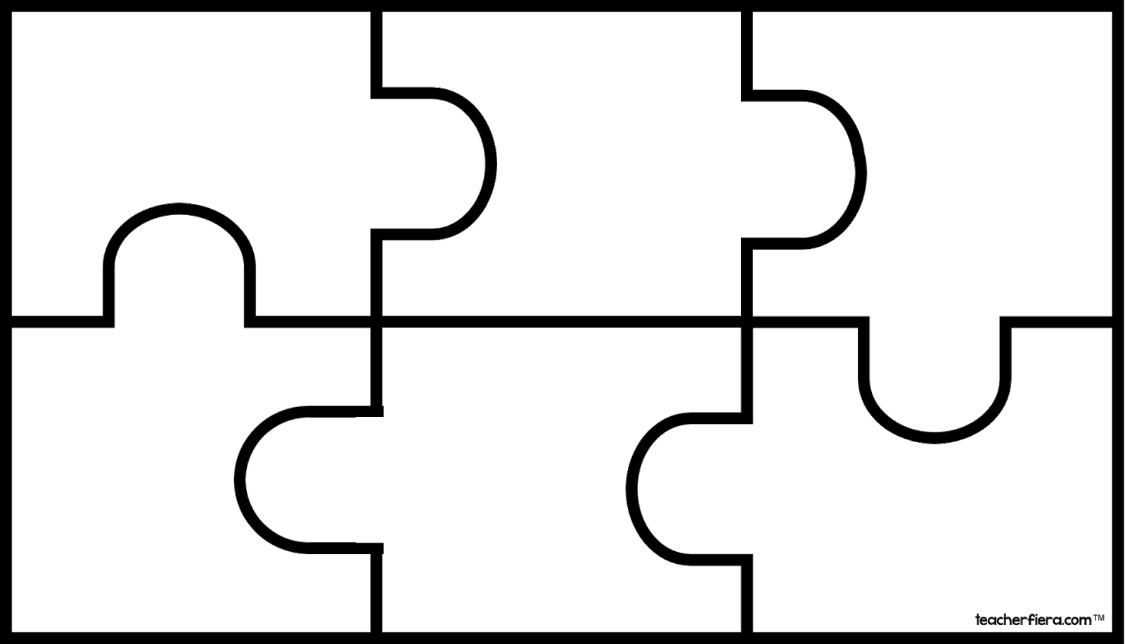 6 piece jigsaw puzzle template