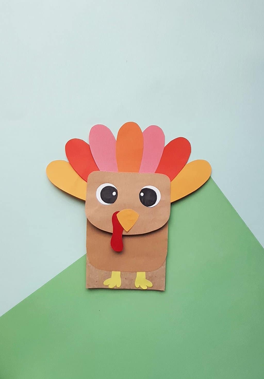printable paper bag turkey craft template
